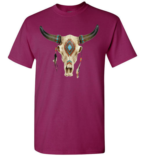 Southwestern Bull Cow Head Tee Shirt Top T-Shirt