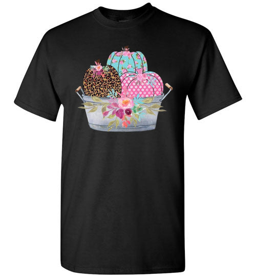 Pastel Pumpkin Basket Fall Tee Shirt Top T-Shirt