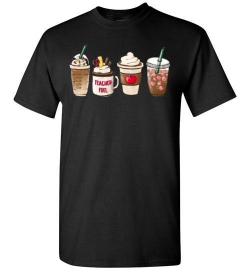 Teacher Fuel Starbucks Coffee Frappe Latte Graphic Tee Shirt Fall Top