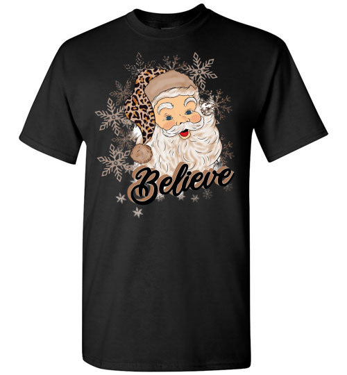 Believe Santa Tee Shirt Top T=Shirt