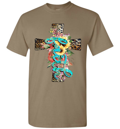 Leopard face cross tee shirt top graphic t-shirt