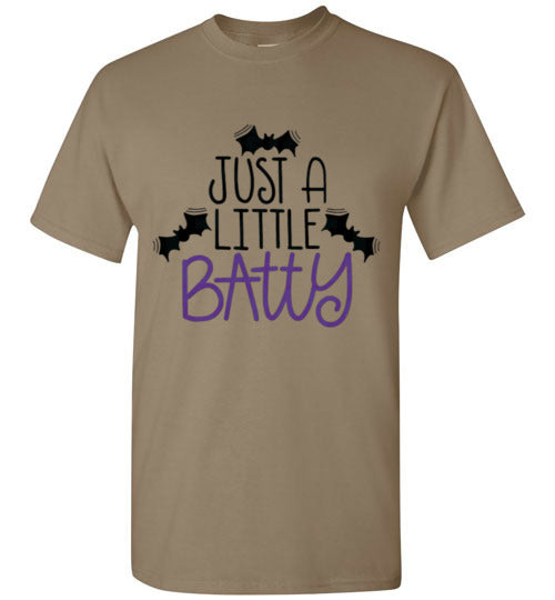 Just A Little Batty Halloween Fall Bat Tee Shirt Top