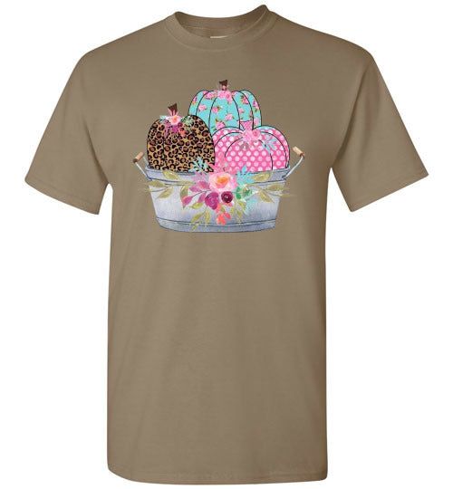 Pastel Pumpkin Basket Fall Tee Shirt Top T-Shirt