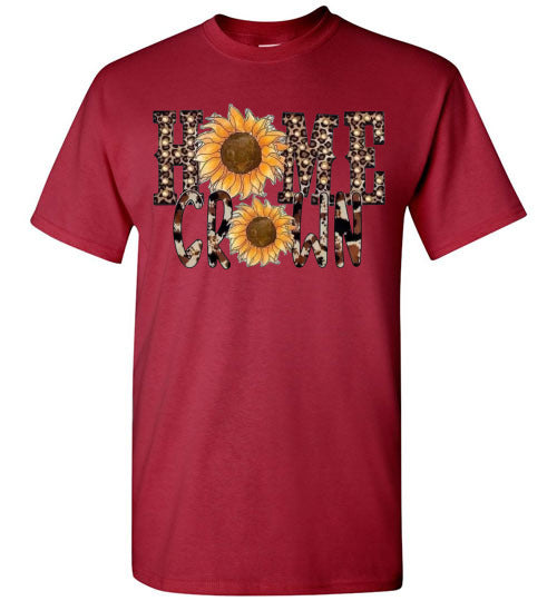 Home Grown Leopard Sunflowers Graphic Tee Shirt Top