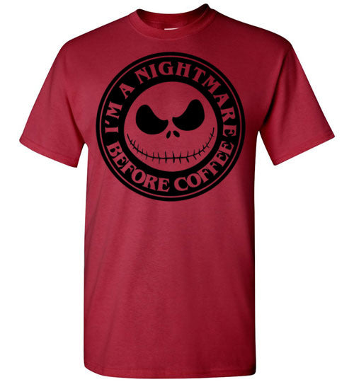 Nightmare Before Coffee Graphic Tee Shirt Top T-shirt Halloween Funny Fall