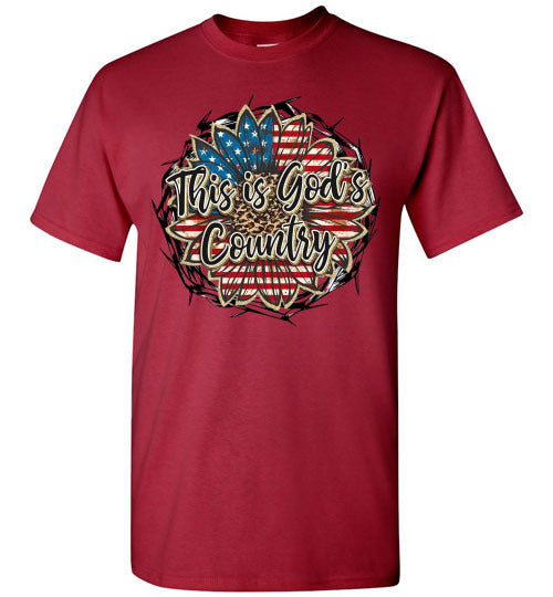 This Is God's Country Patriotic Americana Graphic Tee Shirt T-Shirt