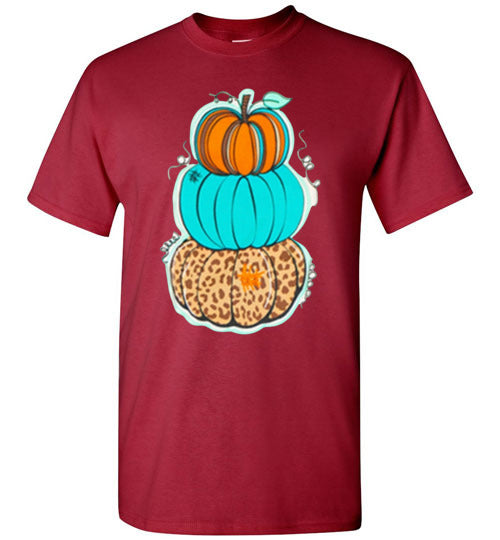 Triple Pumpkins Fall Grapgic Tee Shirt Top