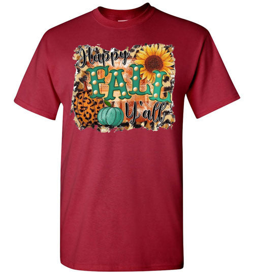 Happy Fall Y'all Graphic Tee Shirt Top