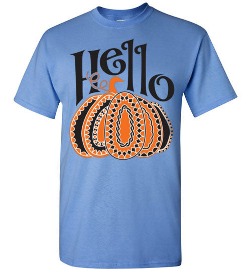 Hello Pumpkin Graphic Fall Tee Shirt Top T-Shirt