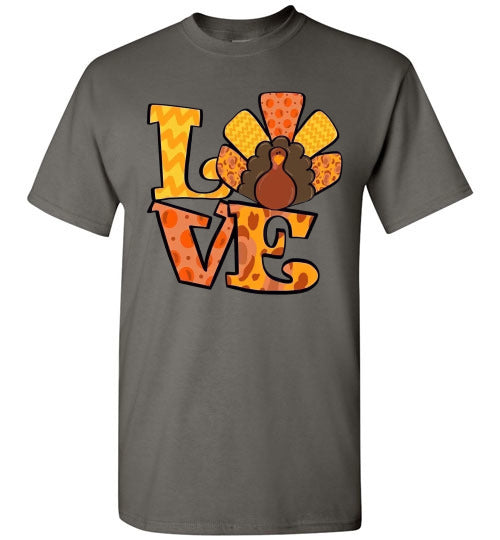 Love Thanksgiving Fall Turkey Tee Shirt Top T-Shirt
