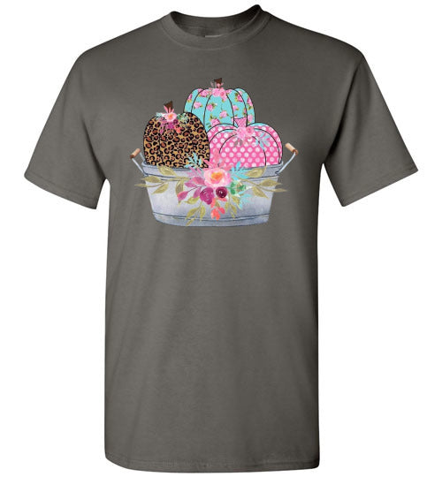 Pastel Pumpkin Basket Fall Tee Shirt Top T-Shirt
