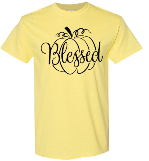 Blessed Pumpkin Fall Graphic Tee Shirt Top T-Shirt