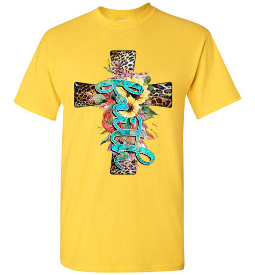 Leopard face cross tee shirt top graphic t-shirt