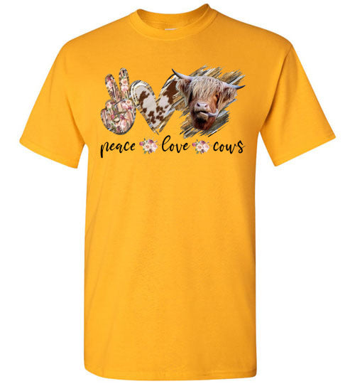 Peace Love Cows Country Tee Shirt Top T-Shirt