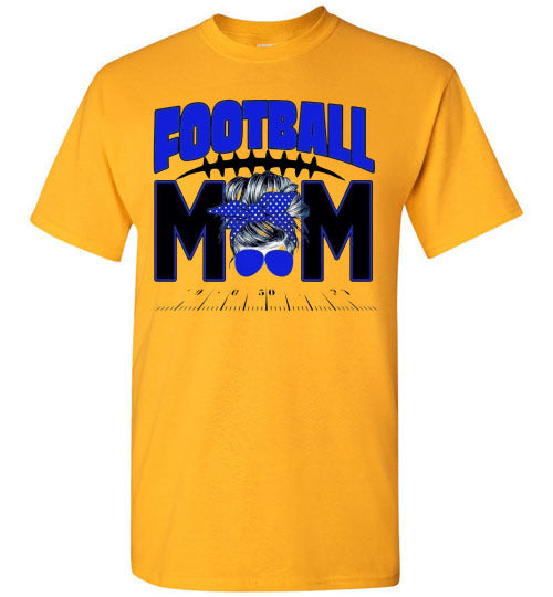 Football Mom Messy Bun Sports Graphic Tee Shirt Top