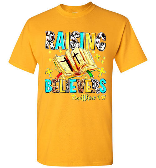 Raising Believers Christian Faith Cross Bible Tee Shirt Top Shirt T-Shirt