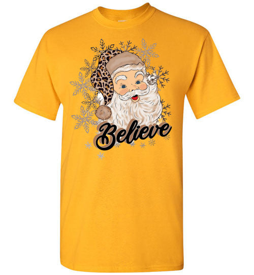 Believe Santa Tee Shirt Top T=Shirt