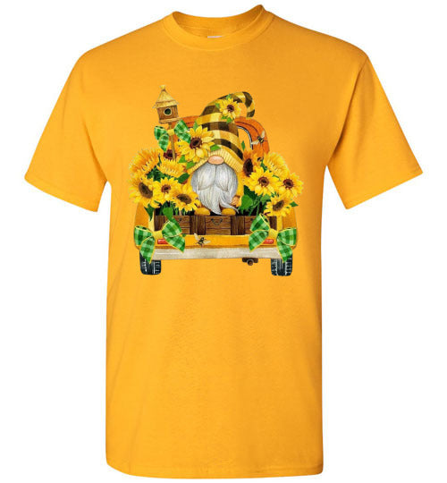 Fall Sunflower Gnome Graphic Tee Shirt Top