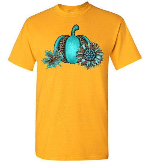 Leopard Pumpkin Fall Graphic Tee Shirt Top