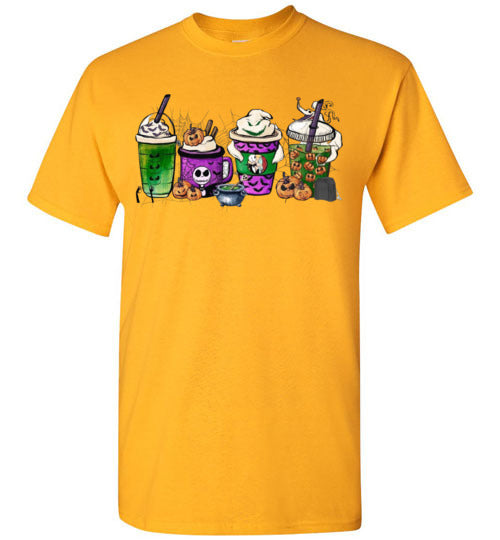 Halloween Starbucks Latte Cappachino Coffee Graphic Tee Shirt Top