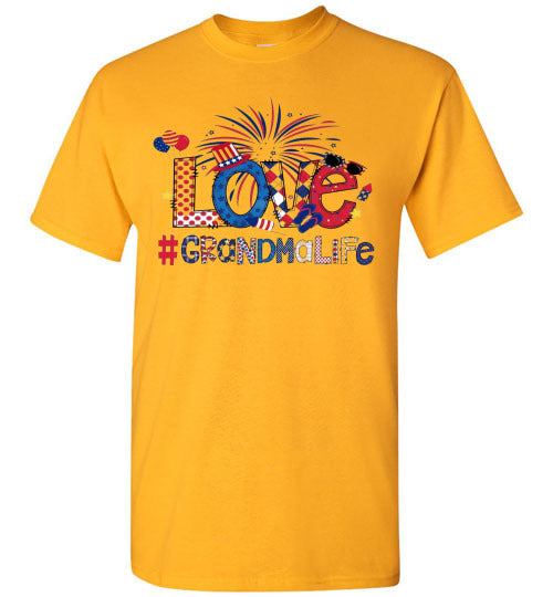 Grandma Life Fireworks Patriotic American USA Graphic Tee Shirt 32453