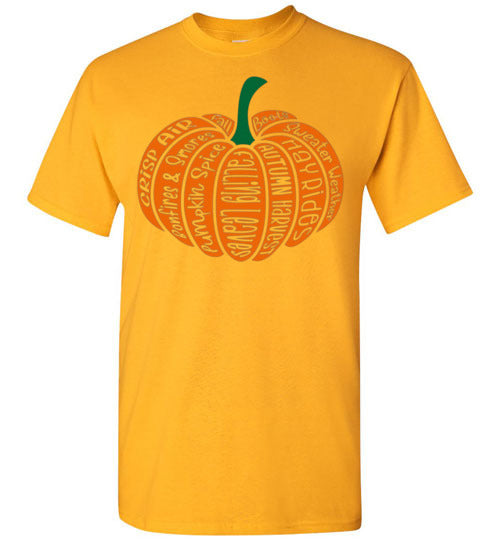 Pumpkin With Fall Sayings Tee Shirt Top Graphic T-Shirt