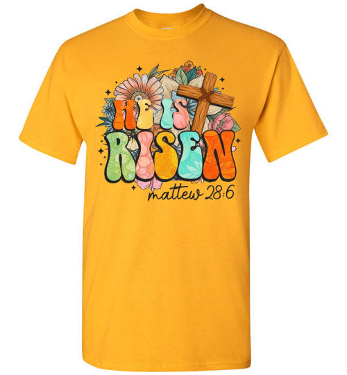 He Is Risen Christian Cross Faith Tee Shirt Top Shirt