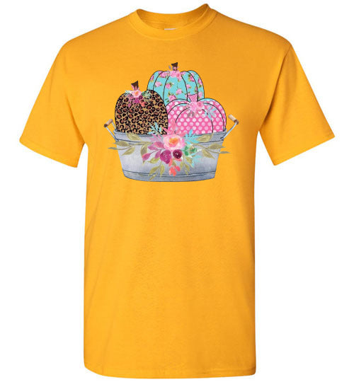 Pastel Pumpkin Basket Fall Tee Shirt Top T-Shirt
