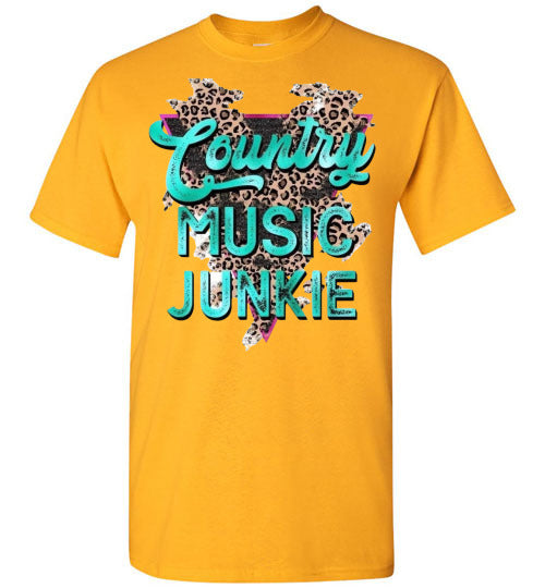 Country Music Junkie Graphic Tee Shirt Top
