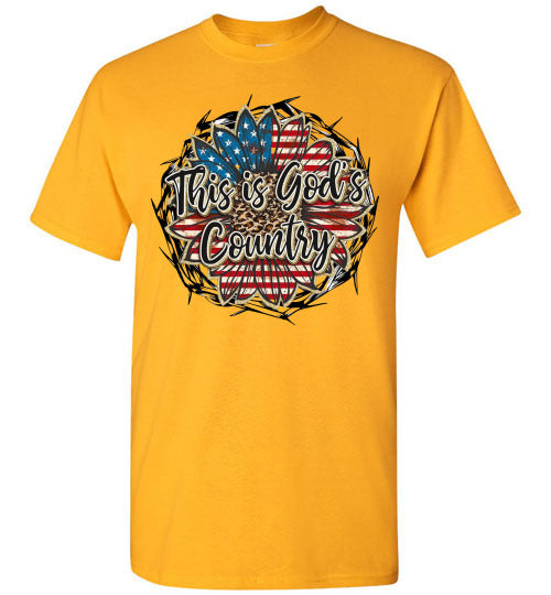 This Is God's Country Patriotic Americana Graphic Tee Shirt T-Shirt