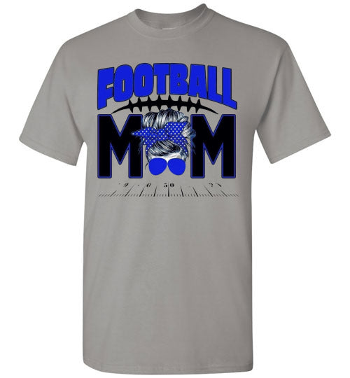 Football Mom Messy Bun Sports Graphic Tee Shirt Top