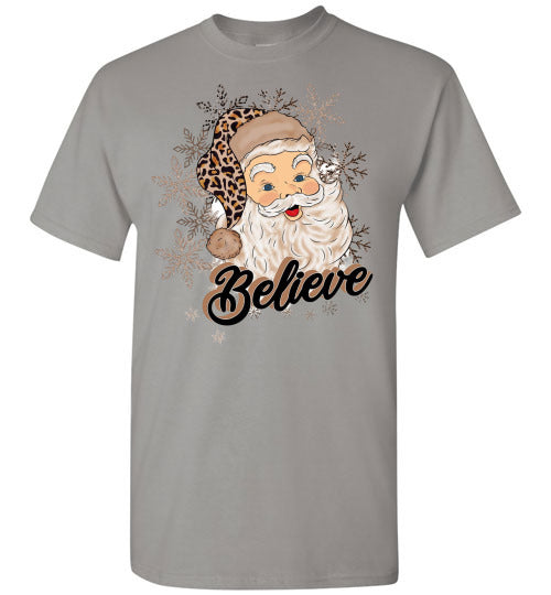 Believe Santa Tee Shirt Top T=Shirt