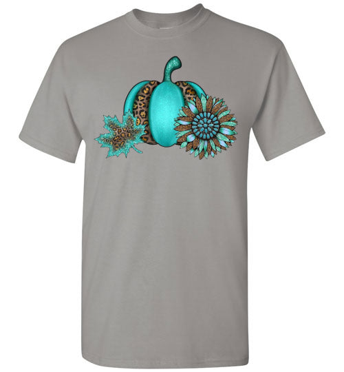 Leopard Pumpkin Fall Graphic Tee Shirt Top