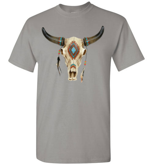 Southwestern Bull Cow Head Tee Shirt Top T-Shirt