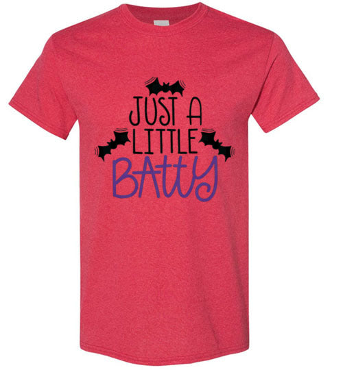 Just A Little Batty Halloween Fall Bat Tee Shirt Top