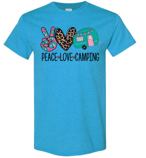 Peace Love Camping Graphic Tee Shirt Top