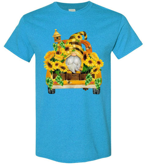 Fall Sunflower Gnome Graphic Tee Shirt Top