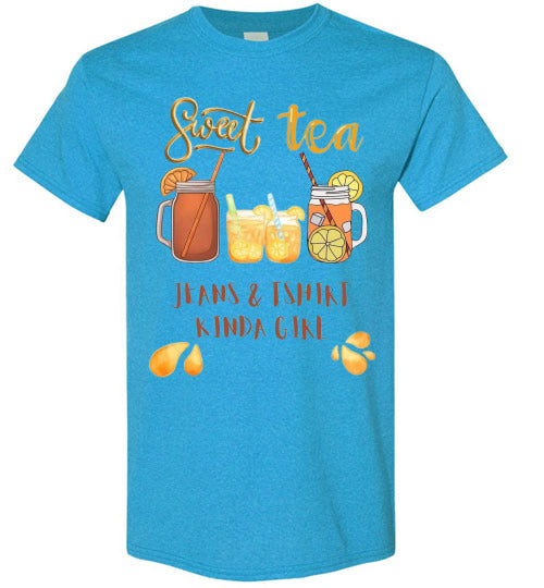 Sweet Tea & Jeans TShirt Kinda Girl Funny Southern Tee Shirt Top T-Shirt