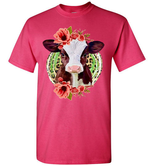 Country Glam Helfer Cow Graphic Tee Shirt Top