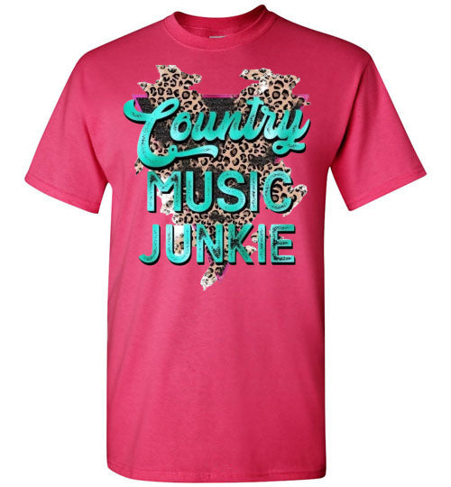 Country Music Junkie Graphic Tee Shirt Top