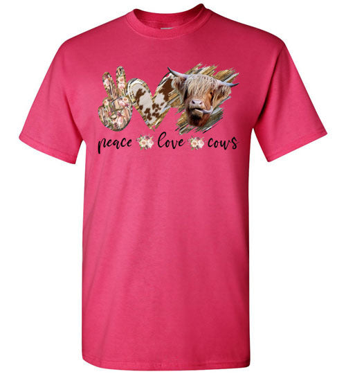 Peace Love Cows Country Tee Shirt Top T-Shirt