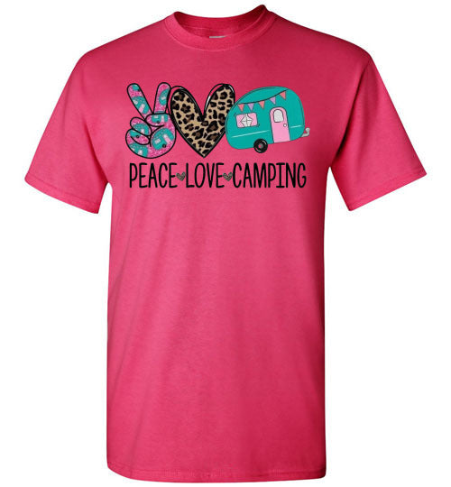 Peace Love Camping Graphic Tee Shirt Top