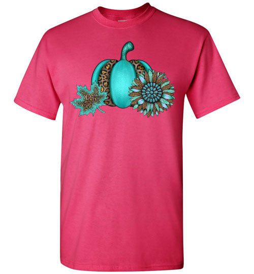 Leopard Pumpkin Fall Graphic Tee Shirt Top