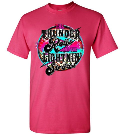 Thunder Rolls Lightening Strikes Graphic Tee Shirt Top
