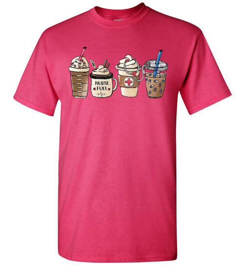 Nurse Fuel Starbucks Latte Cappuccino Coffee Fall Graphic Tee Shirt Top