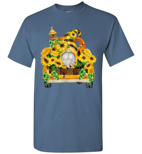 Fall Sunflower Gnome Graphic Tee Shirt Top