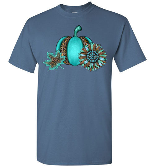Leopard Pumpkin Fall Graphic Tee Shirt Top