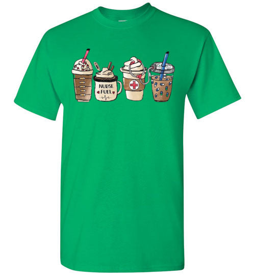 Nurse Fuel Starbucks Latte Cappuccino Coffee Fall Graphic Tee Shirt Top