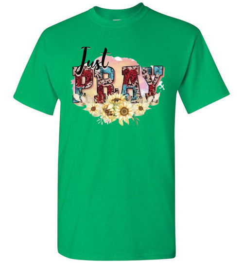 Just Pray Spiritual Christian Graphic Tee Shirt Top