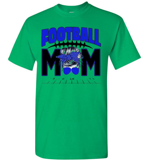 Football Mom Messy Bun Sports Graphic Tee Shirt Top